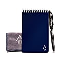 Rocketbook Mini Smart Reusable Notepad, 3-1/2" x 5-1/2", 7 Subject, Dot-Grid Ruled, 24 Sheets, Dark Blue