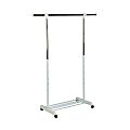 Honey Can Do Garment Rack, 62-13/16”H x 48”W x 17”D, Chrome/White 1 thumbnail image