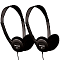 Maxell® HP-100 Budget Stereo Headphones, Black, Pack Of 2 Headphones, MAX190319-2 1 thumbnail image