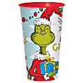 Amscan Christmas The Grinch Plastic Cups, 32 Oz, Multicolor, Pack Of 6 Cups