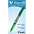 Pilot® V-Ball™ Liquid Ink Rollerball Pens, Extra Fine Point, 0.5 mm, Green Barrel, Green Ink, Pack Of 12 Pens