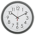 SKILCRAFT® Self-Set Wall Clock, 14 1/2"W, Black/White (AbilityOne 6645-01-623-8823)