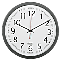 SKILCRAFT® Quartz Movement Wall Clock, 16 1/2"W, Black (AbilityOne 6645-01-623-8824)