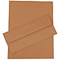 JAM Paper® Business Stationery Set, 8 1/2" x 11", 100% Recycled, Brown Kraft, Set Of 50 Sheets And 50 Envelopes