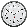 SKILCRAFT® Self-Set Wall Clock, 16 1/2"W, Black/White (AbilityOne 6645-01-623-8825)