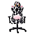 Techni Sport Cow Series Ergonomic Fabric Computer Gaming Chair, White/Black 1 thumbnail image