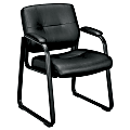 HON® SofThread™ Bonded Leather Guest Chair, Black