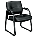 HON® SofThread™ Bonded Leather Guest Chair, Black 1 thumbnail image