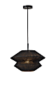 Adesso Gardner Chandelier Pendant Lamp, 17-1/2"W, Black Rope Shade/Black Base