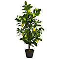 Nearly Natural Lemon 36”H Artificial Tree With Pot, 36”H x 12”W x 12”D, Green