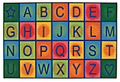 Carpets for Kids® KID$Value Rugs™ Simple Alphabet Blocks Activity Rug, 4' x 6' , Blue