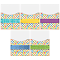 Educational Upcycle Style Extra-Large Library Pockets, 9" x 12", Multicolor, Grades 1-8, Pack Of 10
