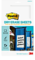 Post-it Dry Erase Sheets DEFSheets-30PK, 7 in x 11.3 in, 30 Sheets Per Pack