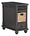 Powell Bryant Side Table With Basket Storage, 24"H x 12"W x 24"D, Charcoal Gray