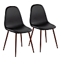 LumiSource Pebble Contemporary Dining Chairs, Black/Walnut, Set Of 2 Chairs
