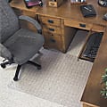 Deflect-O DuraMat Checkered Chair Mat For Low-Pile Carpet, 48" x 36" (20" x 12" Lip), Clear