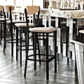 Flash Furniture Wright Steel/Vinyl Commercial-Grade Barstool With Boomerang Back, Gray/Natural Birch