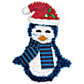 Amscan 244223 Christmas 3D Deluxe Tinsel Penguins, 10"H x 5-1/2"W x 5-1/2"D, Blue, Set Of 2 Penguins