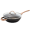 Oster Allsberg Aluminum Sauté Pan With Lid, 3.5 Qt, Black/Bronze 1 thumbnail image