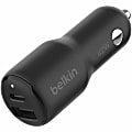 Belkin BoostCharge Dual Car Charger 42W - 12 V DC Input - Black