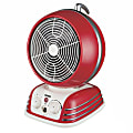 Optimus Retro Design 1500-Watt Oscillating Fan Heater, 11" x 9", Red