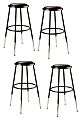 National Public Seating 6400H-10 Adjustable-Height Stools, 25"H, Black, Set Of 4 Stools