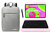 Linsay® Octa Core Wi-Fi Tablet, 12”, 8GB Memory, 256GB Storage, Android 14, With Pink Keyboard Case, Compact Backpack And Pen Stylus 1 thumbnail image