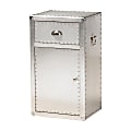 Baxton Studio 29"H French Industrial Accent Storage Cabinet With 1 Door, Silver