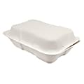 Karat Earth Bagasse Clamshell Takeout Containers, 2"H x 6"W x 9"D, Natural, Case Of 200 Clamshells