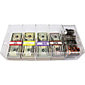 Nadex Coins 5-Compartment Currency Tray with Coin Tray - 4 Coin - Acrylic - Clear - 7" Height x 15.4" Width