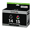 Lexmark™ 14/15 Return Program Black And Tri-Color Ink Cartridges, Pack Of 2, 18C2239