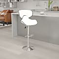 Flash Furniture Cozy Mid-Back Adjustable Bar Stool, Gray/White