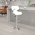 Flash Furniture Cozy Mid-Back Adjustable Bar Stool, Gray/White 1 thumbnail image