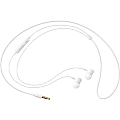 Samsung HS130 Wired Headset w/ Inline Mic, White - Stereo - Wired - 32 Ohm - 20 Hz - 20 kHz - Earbud - Binaural - In-ear - 3.94 ft Cable - White