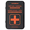 Life+Gear First Aid And Survival Essentials Tin, 5-1/2”H x 1”W x 4-5/16”D, Black, Set Of 32 Pieces 1 thumbnail image