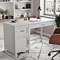 Martha Stewart Hutton Shaker Style 54"W Home Office Computer Desk With Storage, Gray/Brushed Nickel 1 thumbnail image