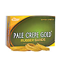 Alliance® Pale Crepe Gold® Rubber Bands, #54, Assorted Sizes, 1 Lb Box
