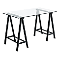 Office Star™ Middleton 47"W Writing Desk, Clear/Black 1 thumbnail image