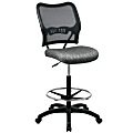 Office Star™ Space Fabric Drafting Chair With Nylon Base, Dark Pewter