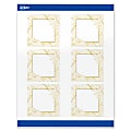 Avery® Printable Labels With Sure Feed® Technology, S00-EW7, Square, 3" x 3", Glossy White With Preprinted Gold Leaf Pattern, Pack Of 60 1 thumbnail image
