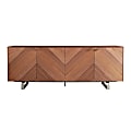 Eurostyle Alvarado 79"W Sideboard, Brushed Steel/Walnut