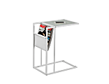 Monarch Specialties Accent Table With Magazine Holder, Rectangular, White