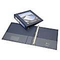 SKILCRAFT® Frame View 3-Ring Binder, 1 1/2" D-Rings, 45% Recycled, Blue (AbilityOne 7510-01-462-1385)