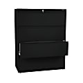HON® Brigade® 800 42"W Lateral 4-Drawer File Cabinet, Metal, Black