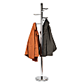 Mind Reader Metal Coat Rack Multi-Hook Organizer, 67-1/4"H x 11-3/4"W x 11-3/4"D, Silver 1 thumbnail image