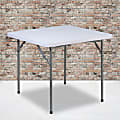 Flash Furniture Square Plastic Folding Table, 29"H x 33-3/4"W x 33-3/4"D, Granite White 1 thumbnail image