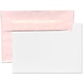 JAM Paper® Stationery Set, 5 1/4" x 7 1/4", 30% Recycled, Set Of 25 White Cards And 25 Pink Envelopes