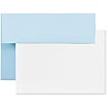 JAM Paper® Stationery Set, 5 1/4" x 7 1/4", Set Of 25 White Cards And 25 Baby Blue Envelopes