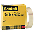 Scotch Double Sided Tape with Liner - 1" Width x 36 yd Length - 3" Core - Permanent Adhesive Backing - Removable, Non-yellowing, Photo-safe, Glossy - 1 / Pack - Clear