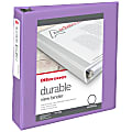 Office Depot® 3-Ring Durable View Binder, 2" Round Rings, 49% Recycled, Purple 1 thumbnail image